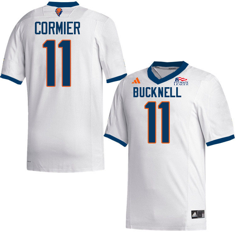 Bucknell Bison #11 Drew Cormier College Football Jerseys,Uniforms-White